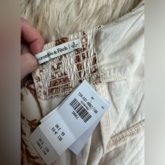 ABERCROMBIE Puff Sleeve Slim Poplin Midi Dress - Picture 4 of 6